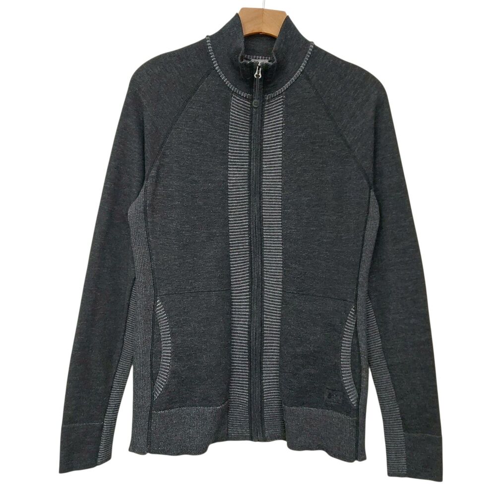 REI Jacket Womens Large Black Full Zip Mock Neck Outdoor Hiking Performance